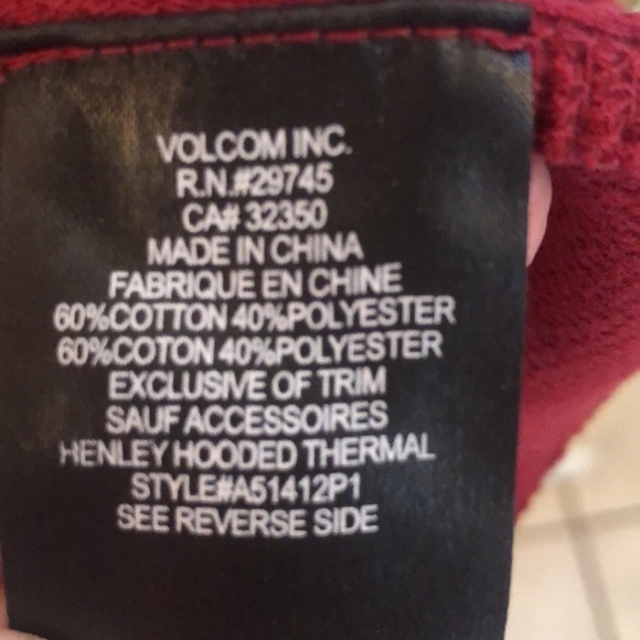 Volcom Men's Thermal Knit Shirt Sz Small - Picture 9 of 12